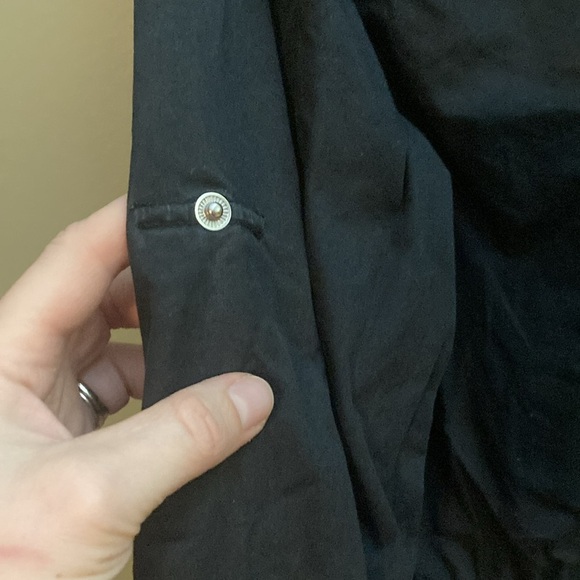 Michael Kors black cargo utility jacket with hood and cinchable waist. - Picture 5 of 10